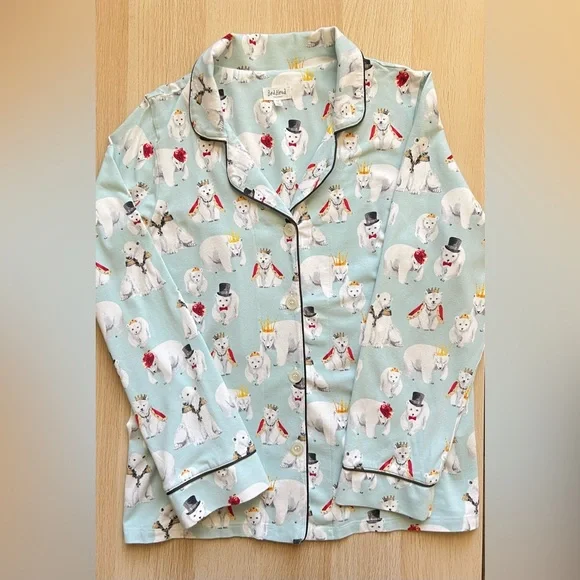 BedHead Pajamas M Organic Cotton Polar Bear Print Made USA - Picture 8 of 16